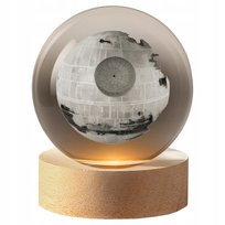 Kryształowa Kula 3D Lampka Nocna Kulka LED Film Star Wars Gwiazda Śmierci Plexido