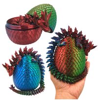 Kryształowy Smok Midi + Jajko, 45cm Długość, Figurka Przegubowa