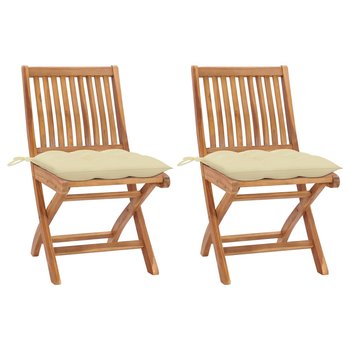 Krzeseła ogrodowe drewniane tekowe z poduszkami, k - Zakito Europe