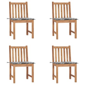 Krzeseła ogrodowe z drewna tekowego 4 szt. w szare - Zakito