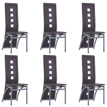 Krzeseła stołowe ergonomiczne, brązowe, 6 sztuk, 4 - Zakito Europe