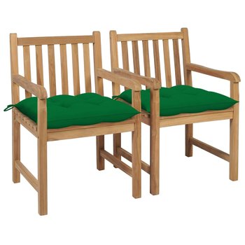 Krzesełka ogrodowe tekowe z poduszkami, 58x60x90 c - Zakito Europe