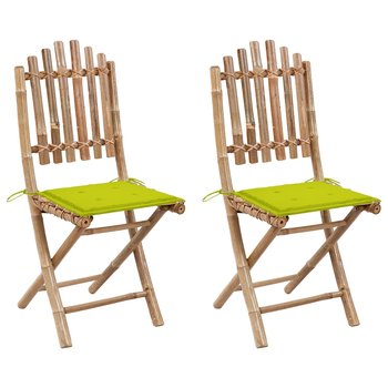 Krzesełka ogrodowe z poduszkami - bambus, 50x42x92 - Zakito