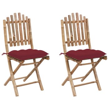 Krzesełka ogrodowe z poduszkami - bambus, 50x42x92 - Zakito