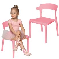 Krzesełko dla dzieci dziecięce plastikowe krzesło z oparciem różowe