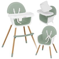 KRZESEŁKO do karmienia 2w1 Tulano Morsel z regulowaną, profilowana tacką, Green