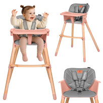 KRZESEŁKO DO KARMIENIA ze stolikiem i pasami 2w1 do 30kg Lionelo Koen