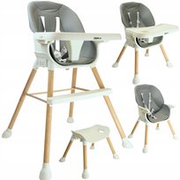 Krzesełko Drewniane Do Karmienia Z Blatem 3w1 Dla Dziecka Fotelik + Taca