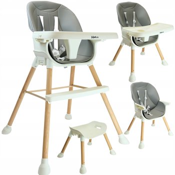 Krzesełko Drewniane Do Karmienia Z Blatem 3w1 Dla Dziecka Fotelik + Taca - Merkan