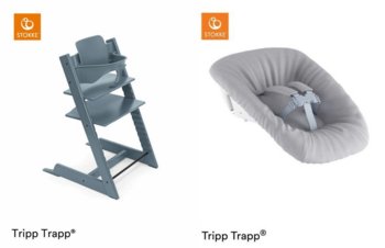 Krzesełko Stokke Tripp Trapp Fjord Blue + Newborn set GREY
