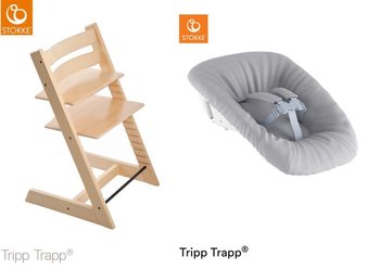 Krzesełko Stokke Tripp Trapp Natural + Newborn set GREY