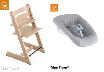 Krzesełko Stokke Tripp Trapp Oak Natural + Newborn set GREY