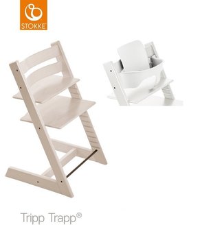 Krzesełko Stokke Tripp Trapp White Wash + Baby Set - Stokke