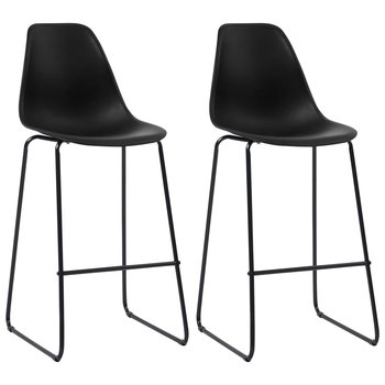 Krzesła barowe, 2 szt., czarne, plastik - vidaXL