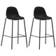 Krzesła barowe, 2 szt., czarne, tapicerowane tkaniną - vidaXL