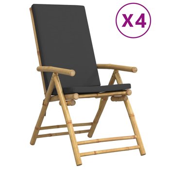 Krzesła bistro bambusowe z poduszkami, 4 szt., cie - Zakito