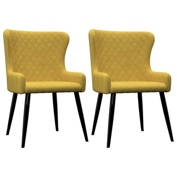 Krzesła do jadalni, 2 szt., żółte, aksamit - vidaXL