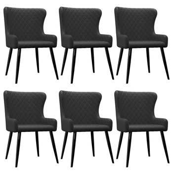 Krzesła do jadalni, 6 szt., czarne, tapicerowane tkaniną - vidaXL