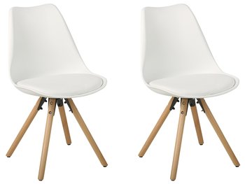 Krzesła do jadalni BELIANI Dakota, biało-jasnobrązowe, 84x44x43 cm, 2 szt. - Beliani