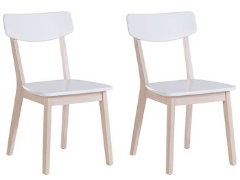 Krzesła do jadalni BELIANI Santos, biało-jasnobrązowe, 76x44x49 cm, 2 szt. - Beliani