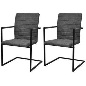 Krzesła do jadalni vidaXL, 2 sztuki, szare, 53x61x88,2 cm - vidaXL