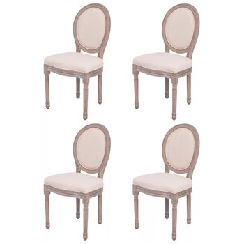 Krzesła do jadalni VIDAXL, kremowe, 50x56x95,5 cm, 4 szt. - vidaXL