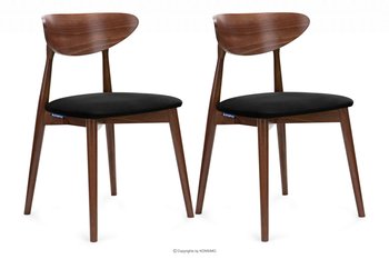 Krzesła drewniane orzech czarny welur 2szt RABI Konsimo - Konsimo