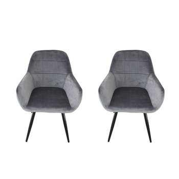 Krzesła/Fotele Welurowe welur Antracytowe nowoczesny styl 2 szt do salonu - Inny producent