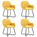 Krzesła jadalniane vidaXL, żółte, 84x61x61 cm, 4 szt. - vidaXL