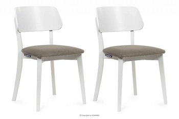 Krzesła nowoczesne białe drewniane beż 2szt VINIS Konsimo - Konsimo