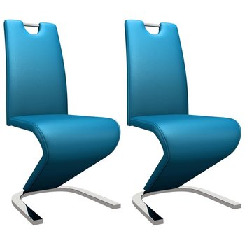 Krzesła o zygzakowatej formie VIDAXL, niebieskie, 2 szt. - vidaXL