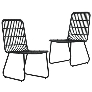 Krzesła ogrodowe, 2 szt., polirattan, czarne - vidaXL