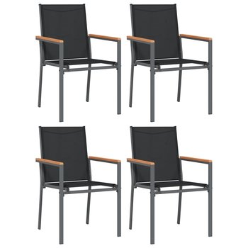 Krzesła ogrodowe, 4 szt, czarne, 55x61,5x90cm, tex - vidaXL