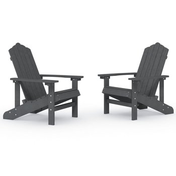 Krzesła ogrodowe Adirondack HDPE antracyt 73x83x92 - Zakito Europe