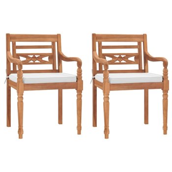 Krzesła ogrodowe Batavia, drewno tekowe, brązowe, - Zakito