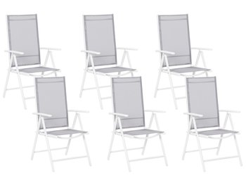 Krzesła ogrodowe BELIANI Catania, szaro-białe, 103x44x54 cm, 6 szt. - Beliani
