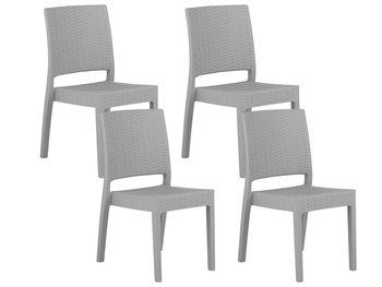 Krzesła ogrodowe BELIANI Fossano, jasnoszare, 89x60x47 cm, 4 szt. - Beliani