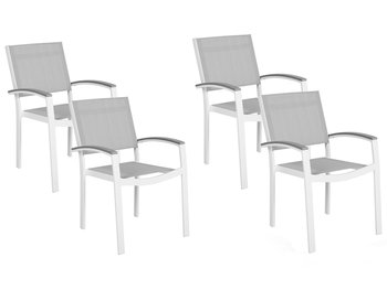 Krzesła ogrodowe BELIANI Pereta, szaro-białe, 86x46x50 cm, 4 szt. - Beliani