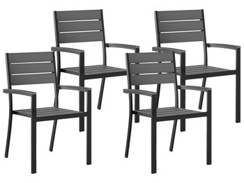 Krzesła ogrodowe BELIANI Prato, szaro-czarne, 90x57x57 cm, 4 szt. - Beliani