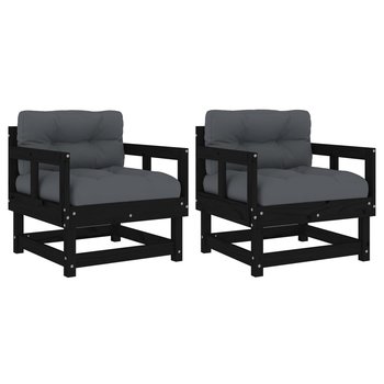 Krzesła ogrodowe drewniane, czarne, 64x61x62 cm, z / AAALOE - Inny producent