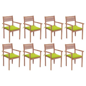 Krzesła ogrodowe drewniane tekowe z poduszkami, 8 - Zakito