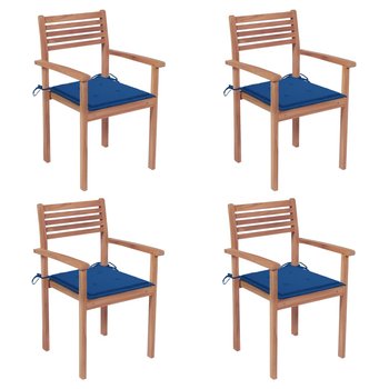 Krzesła ogrodowe drewniane tekowe z poduszkami kob - Zakito