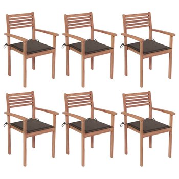 Krzesła ogrodowe drewniane tekowe z poduszkami - z - Zakito