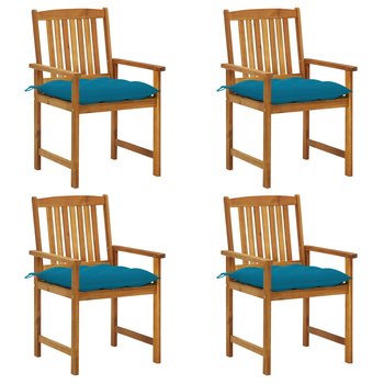 Krzesła ogrodowe drewniane z poduszkami, niebieski - Zakito