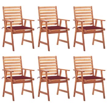 Krzesła ogrodowe drewniane z poduszkami - zestaw 6 - Zakito Europe