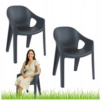 Krzesła Ogrodowe NOWOCZESNE Plastikowe 2szt na Taras Balkon WYGODNE SOLIDNE Wytrzymałe