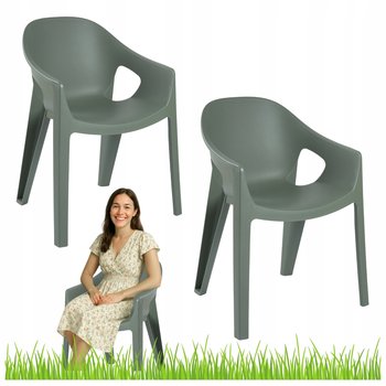 Krzesła Ogrodowe NOWOCZESNE Wygodne Solidne Plastikowe 2szt na Taras Balkon WYGODNE Wytrzymałe - e-floor