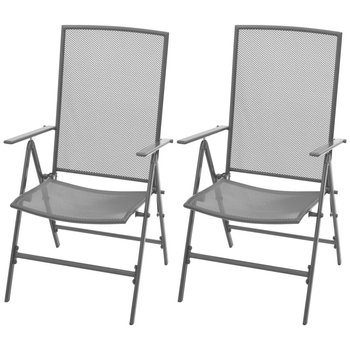 Krzesła ogrodowe PERVOI metalowe, szare, 86x57x14 cm , 2 sztuki - vidaXL