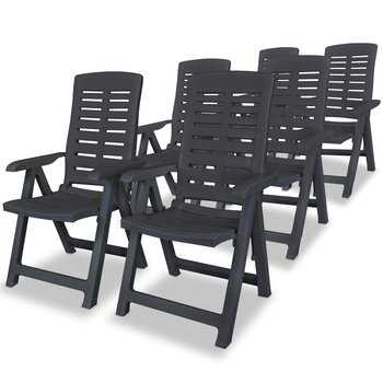 Krzesła ogrodowe plastikowe 6 sztuk, kolor antracy - Zakito