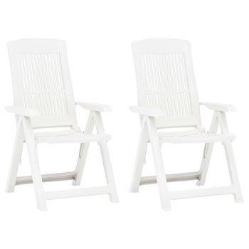Krzesła ogrodowe plastikowe, białe, 60x61x109 cm - Zakito